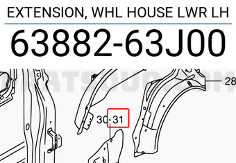 Suzuki 6388263J00 EXTENSION, WHL HOUSE LWR LH