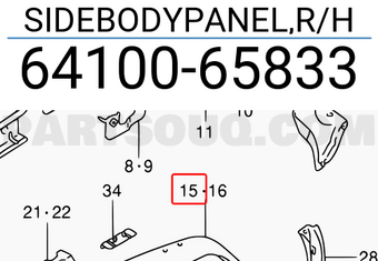 Suzuki 6410065833 SIDEBODYPANEL,R/H