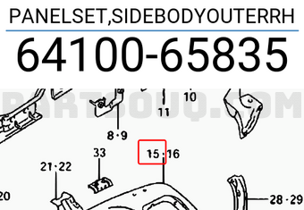Suzuki 6410065835 PANELSET,SIDEBODYOUTERRH
