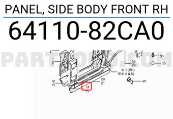 Suzuki 6411082CA0 PANEL, SIDE BODY FRONT RH