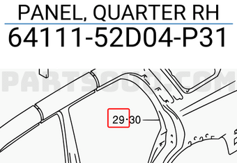Suzuki 6411152D04P31 PANEL, QUARTER RH