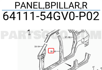 Suzuki 6411154GV0P02 PANEL,BPILLAR,R