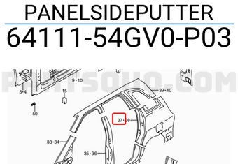 Suzuki 6411154GV0P03 PANELSIDEPUTTER