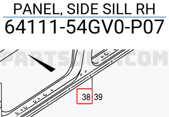 Suzuki 6411154GV0P07 PANEL, SIDE SILL RH