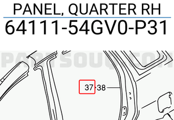Suzuki 6411154GV0P31 PANEL, QUARTER RH
