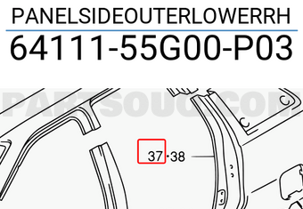 Suzuki 6411155G00P03 PANELSIDEOUTERLOWERRH