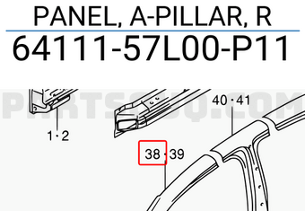 Suzuki 6411157L00P11 PANEL, A-PILLAR, R