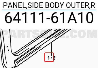 Suzuki 6411161A10 PANEL,SIDE BODY OUTER,R