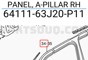 Suzuki 6411163J20P11 PANEL, A-PILLAR RH