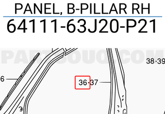 Suzuki 6411163J20P21 PANEL, B-PILLAR RH