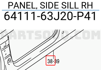 Suzuki 6411163J20P41 PANEL, SIDE SILL RH