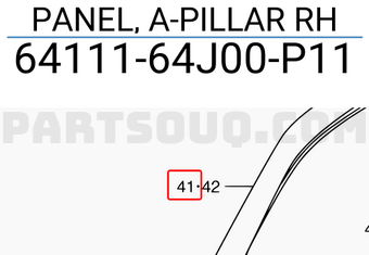 Suzuki 6411164J00P11 PANEL, A-PILLAR RH
