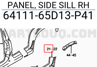 Suzuki 6411165D13P41 PANEL, SIDE SILL RH