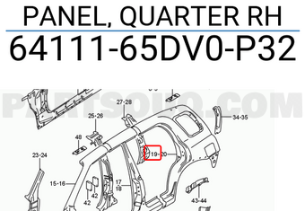 Suzuki 6411165DV0P32 PANEL, QUARTER RH