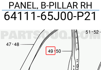 Suzuki 6411165J00P21 PANEL, B-PILLAR RH