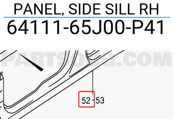 Suzuki 6411165J00P41 PANEL, SIDE SILL RH