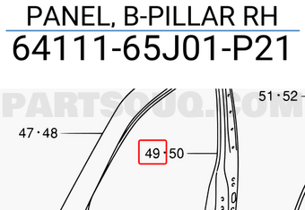 Suzuki 6411165J01P21 PANEL, B-PILLAR RH
