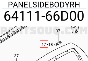 Suzuki 6411166D00 PANELSIDEBODYRH