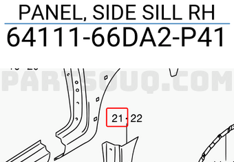 Suzuki 6411166DA2P41 PANEL, SIDE SILL RH