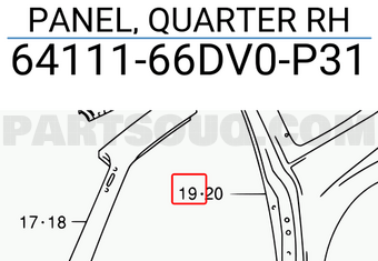 Suzuki 6411166DV0P31 PANEL, QUARTER RH