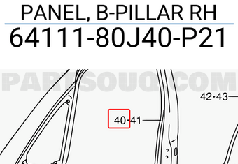 Suzuki 6411180J40P21 PANEL, B-PILLAR RH