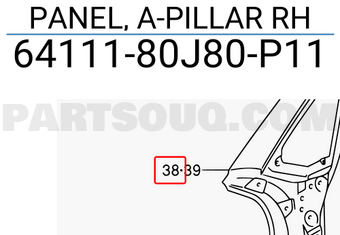 Suzuki 6411180J80P11 PANEL, A-PILLAR RH
