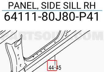 Suzuki 6411180J80P41 PANEL, SIDE SILL RH