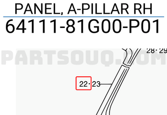 Suzuki 6411181G00P01 PANEL, A-PILLAR RH