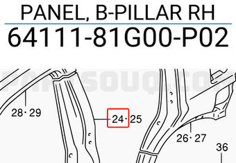 Suzuki 6411181G00P02 PANEL, B-PILLAR RH