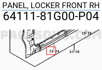 Suzuki 6411181G00P04 PANEL, LOCKER FRONT RH