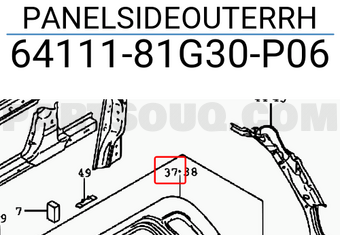 Suzuki 6411181G30P06 PANELSIDEOUTERRH