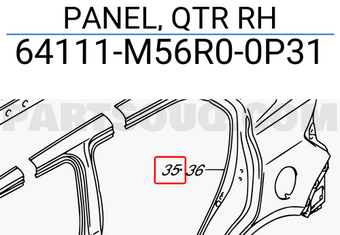 Suzuki 64111M56R00P31 PANEL, QTR RH