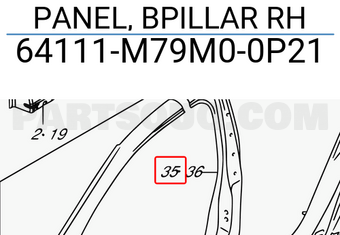Suzuki 64111M79M00P21 PANEL, BPILLAR RH