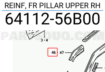 Suzuki 6411256B00 REINF, FR PILLAR UPPER RH