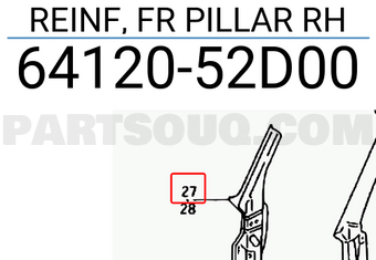 Suzuki 6412052D00 REINF, FR PILLAR RH