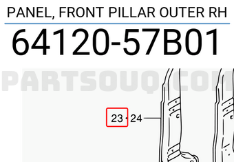 Suzuki 6412057B01 PANEL, FRONT PILLAR OUTER RH