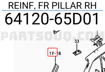 Suzuki 6412065D01 REINF, FR PILLAR RH