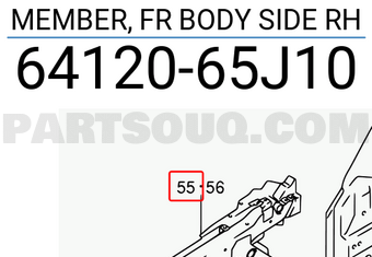 Suzuki 6412065J10 MEMBER, FR BODY SIDE RH