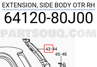 Suzuki 6412080J00 EXTENSION, SIDE BODY OTR RH