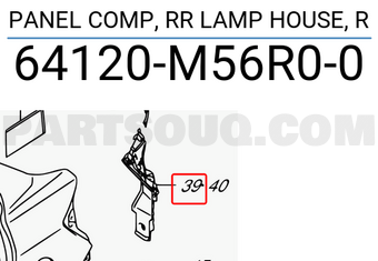 Suzuki 64120M56R00 PANEL COMP, RR LAMP HOUSE, R
