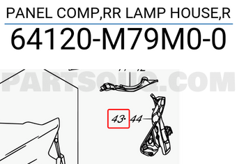 Suzuki 64120M79M00 PANEL COMP,RR LAMP HOUSE,R