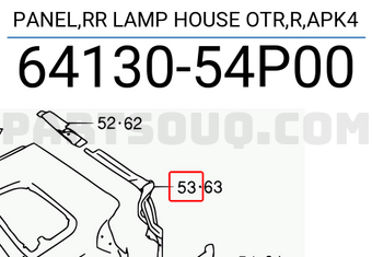 Suzuki 6413054P00 PANEL,RR LAMP HOUSE OTR,R,APK4