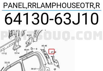 Suzuki 6413063J10 PANEL,RRLAMPHOUSEOTR,R