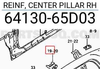 Suzuki 6413065D03 REINF, CENTER PILLAR RH