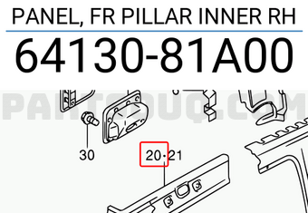 Suzuki 6413081A00 PANEL, FR PILLAR INNER RH