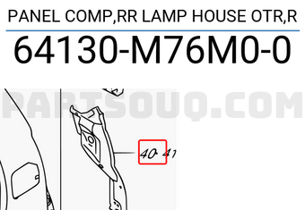 Suzuki 64130M76M00 PANEL COMP,RR LAMP HOUSE OTR,R