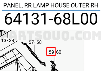 Suzuki 6413168L00 PANEL, RR LAMP HOUSE OUTER RH