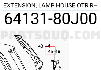 Suzuki 6413180J00 EXTENSION, LAMP HOUSE OTR RH