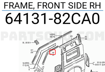 Suzuki 6413182CA0 FRAME, FRONT SIDE RH