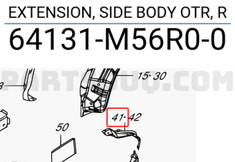Suzuki 64131M56R00 EXTENSION, SIDE BODY OTR, R